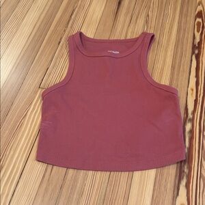 Maroon Ribbed Crop Top